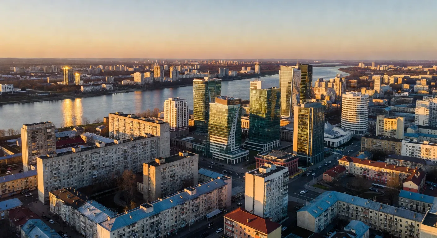 Vue panoramique de Dnipro avec le fleuve Dniepr