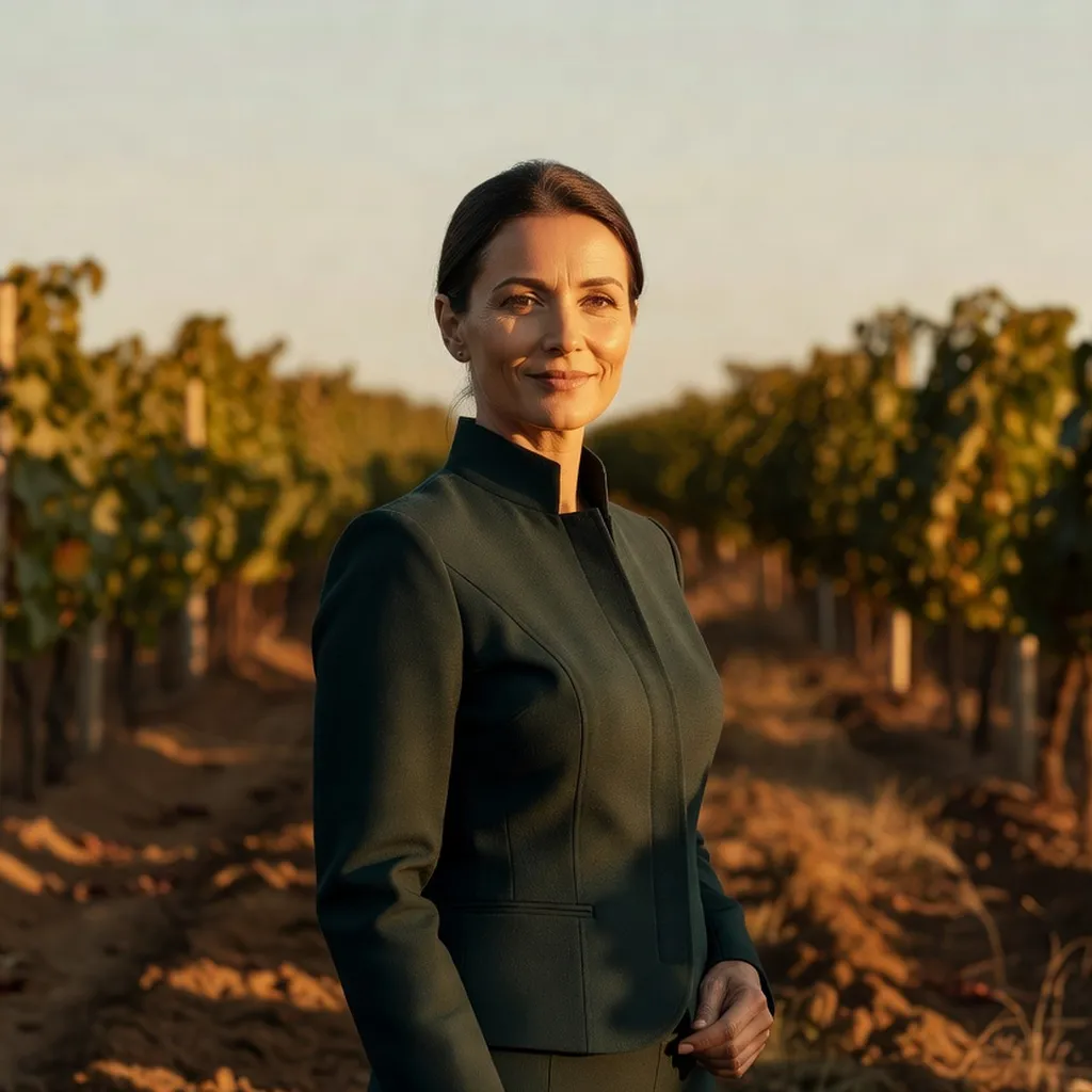 Daria Kostenko, œnologue ukrainienne, dans un vignoble de Transcarpatie