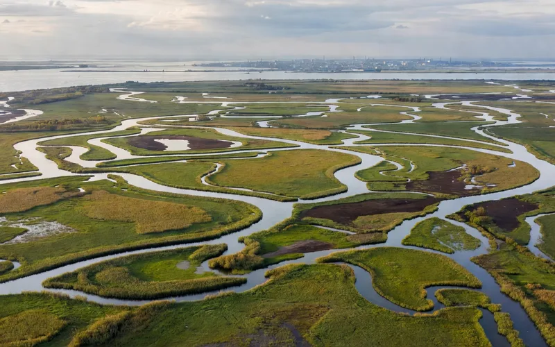 Kherson Ukraine Dnieper River delta landscape