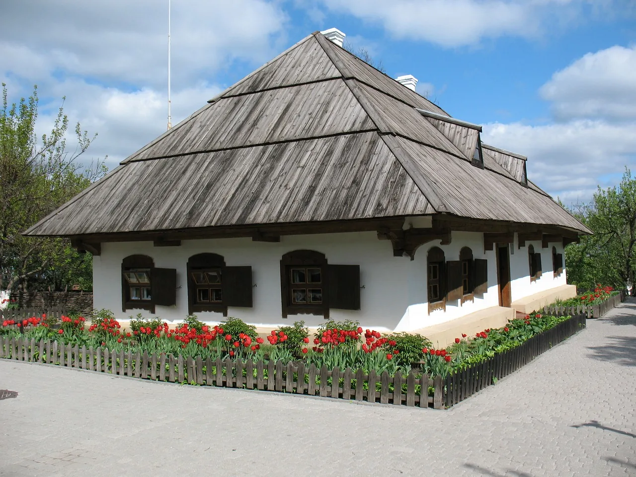 Maison traditionnelle ukrainienne dans la r&eacute;gion de Poltava